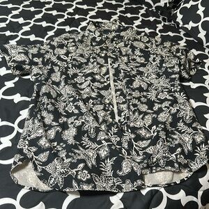 Polo by Ralph Lauren Black and White Floral Casual Button Down Shirt